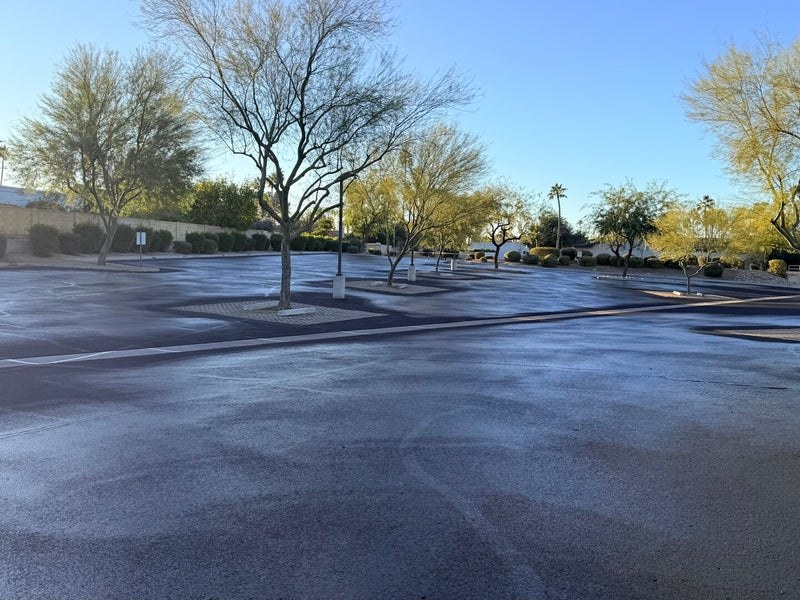 Sealcoated parking area with desert landscaping from the RDZ project gallery